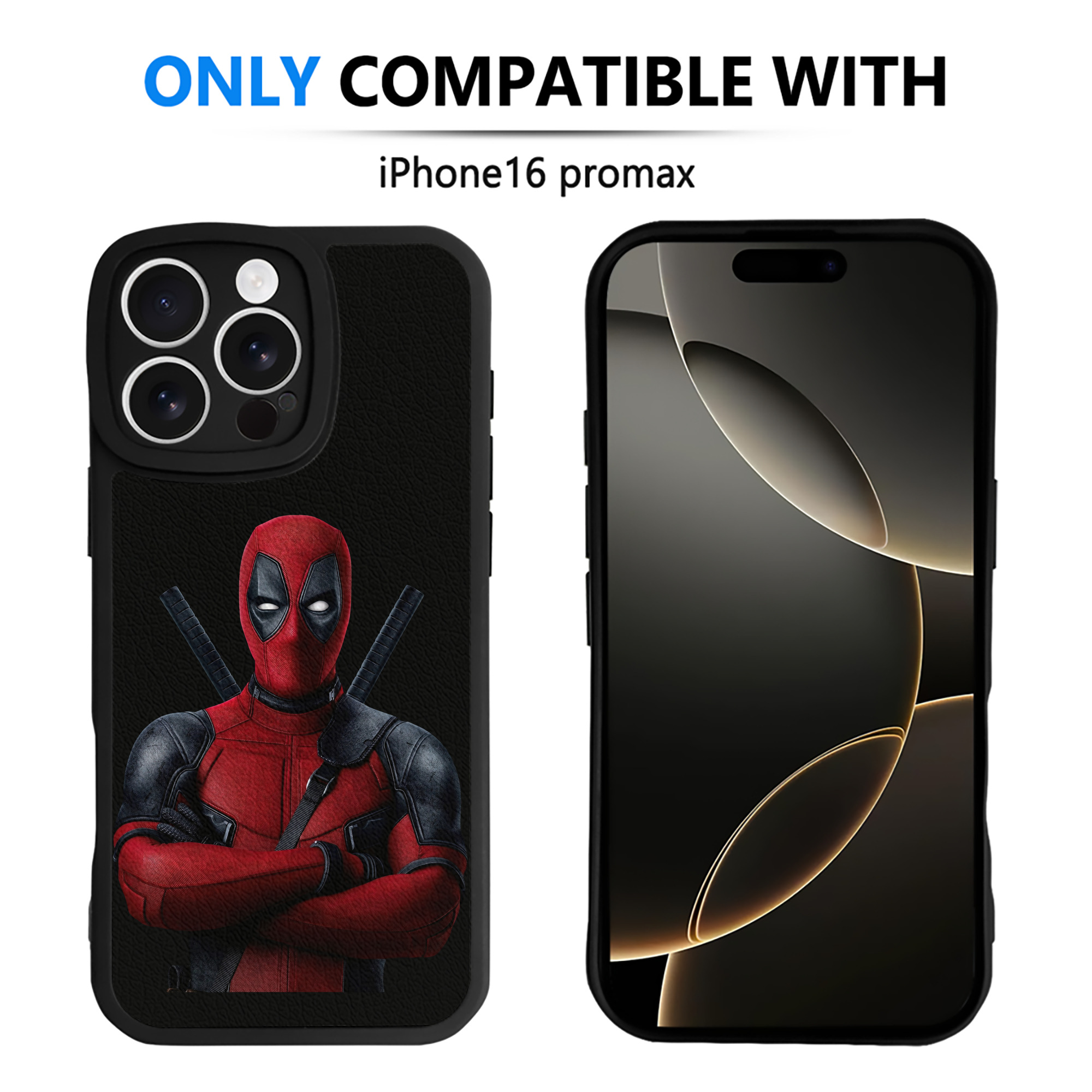 （画像用） Deadpool デッドプール 【iPhone 16シリーズ対応】シリコンスマホケース（レザー調） 材質：シリコン